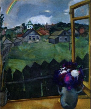 Ventana Vitebsk contemporáneo Marc Chagall Pinturas al óleo